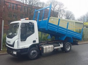 Blue Commercial Flatbed Truck Respray