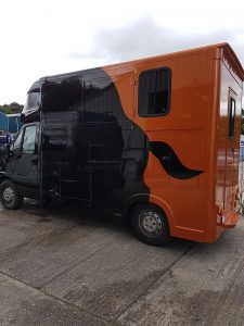 Orange and Black Horse Box Respray